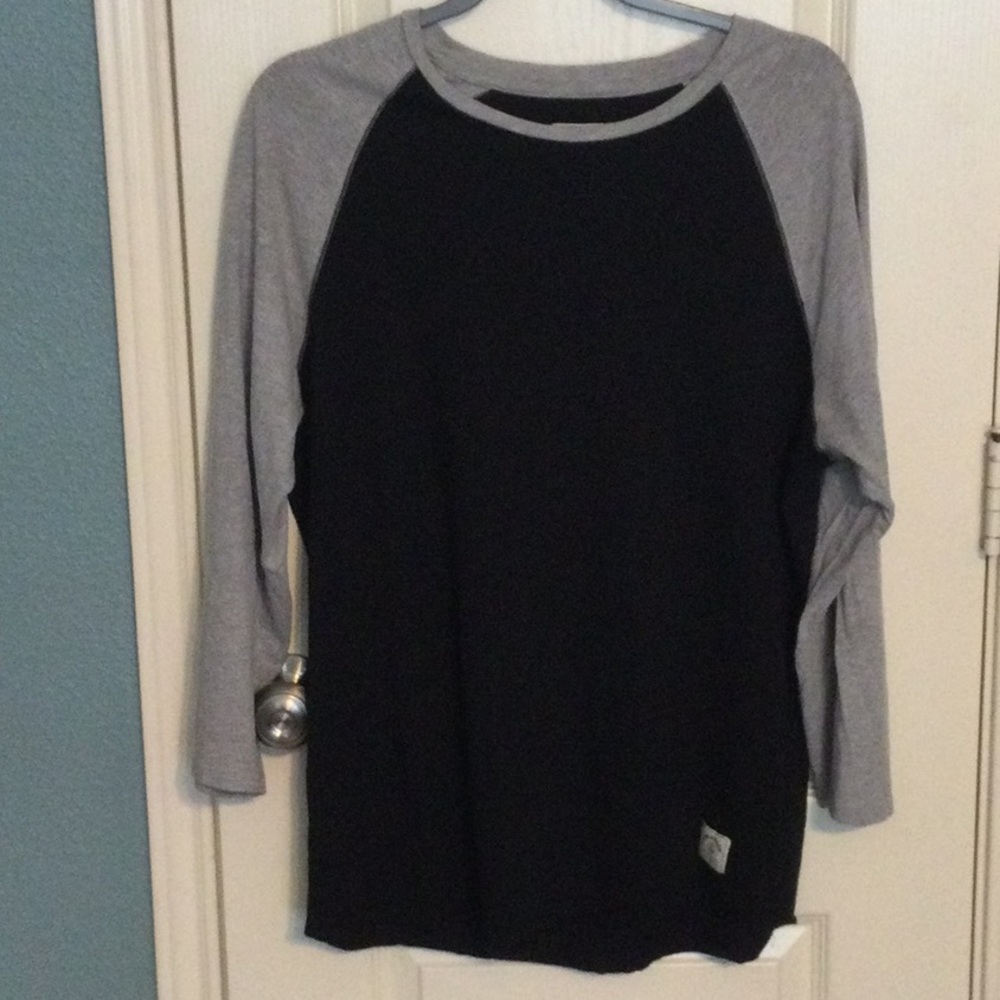 Iron and Resin baseball raglan black gray T-shirt L